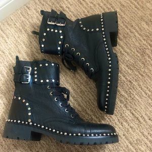 Sam Edelman Jennifer Combat Studded Boots Size 7